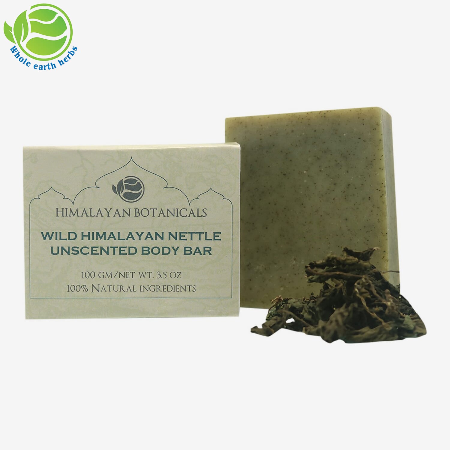 Whole Earth Herbs Himalayan Natural Range - Wild Himalayan Nettle Unscented Body Bar 100 gm