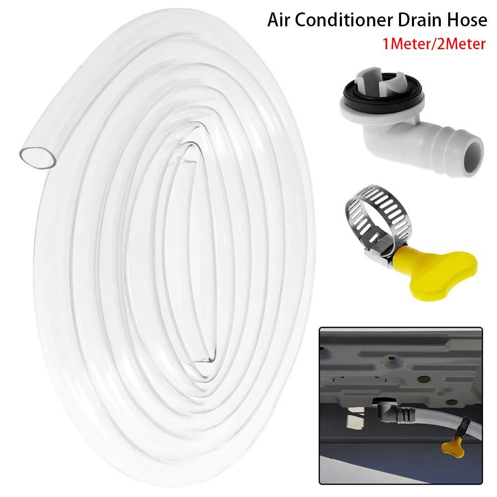 1Set Durable Split Casement Air Conditioner Drain Hose ABS Pipe Drain Kit Extension Hose Connector 1Meter/2Meters Home Improvement Water Tube Joint