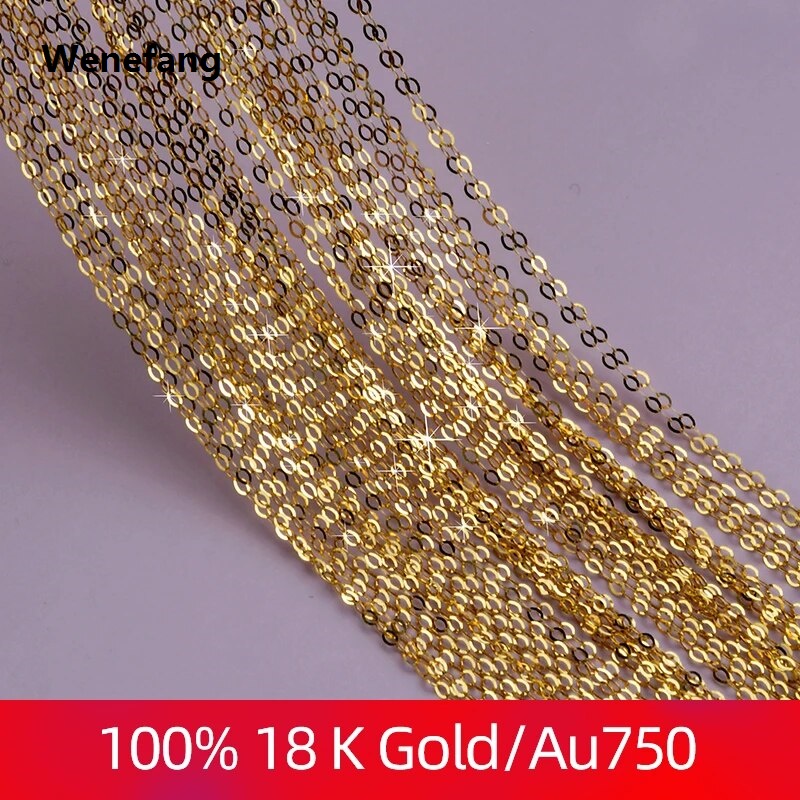 Wenefang XF800 Genuine 18k Gold Necklace Fine Jewlery Real Au750 White Yellow High Quality Gold Chain Wedding Party Gift Romantic For women Girl D206