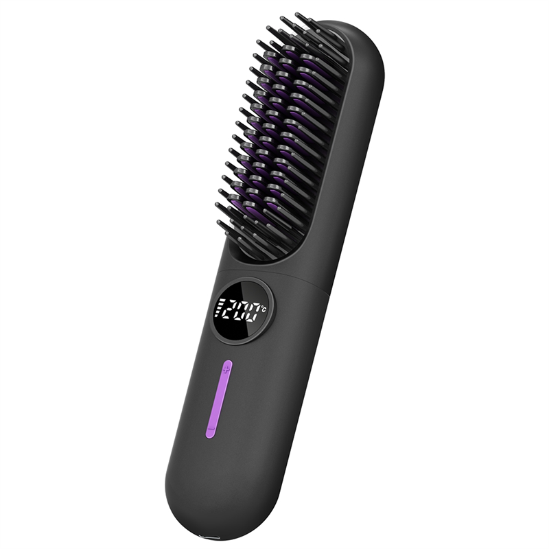 JAERBEE Electric Hot Comb Multifunctional Straight Hair Straightener Comb Negative Ion Anti-Scalding Styling Tool Black