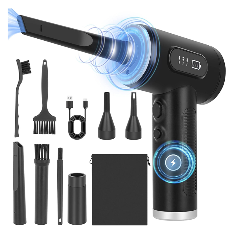 OUMERY 2-In-1 Electric Compressed Air Duster, Cordless Air Duster and Vacuum, Air Duster Blower, 3 Adjustable Speed