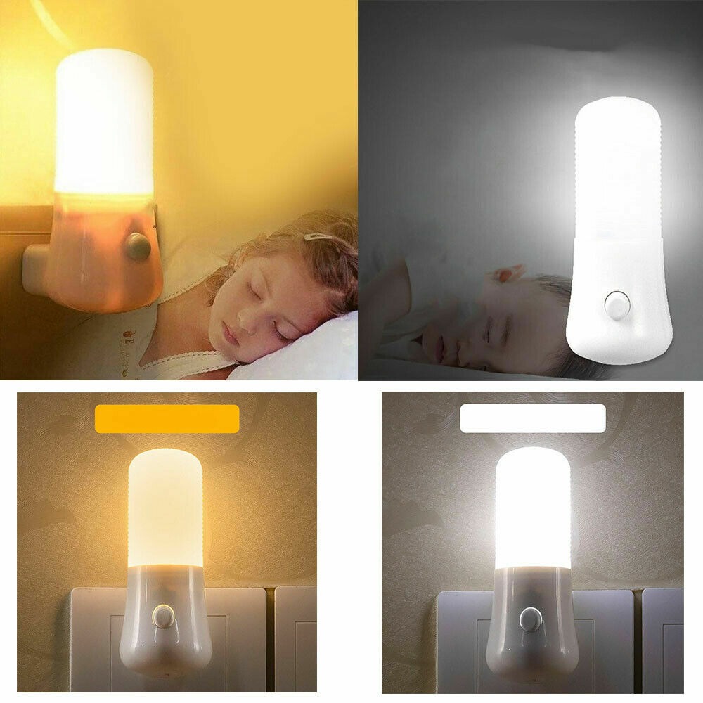 Portable Bedroom LED Night Light Bright 3W Wall Night Lamp Induction Socket Lamp