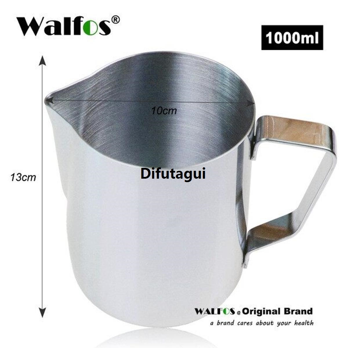Difutagui Walfos Style Espresso Coffee Milk Mugs Cup Pots Jug Handle Craft High Quality Coffee Garland Cup Latte Jug Thickened Stainless Steel