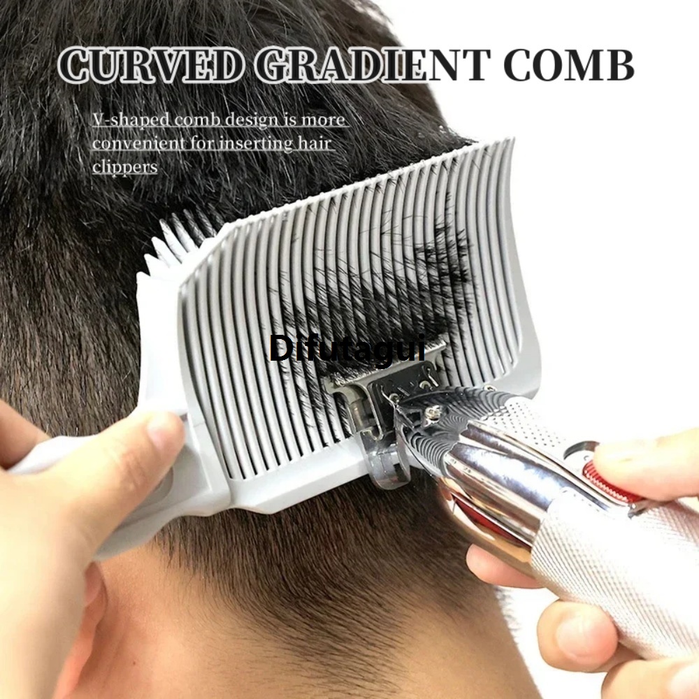 Difutagui Professional Barber Fading Comb Blending Clipper Hair Special Cutting Comb Fade Combs Arc Design Positioning Brush