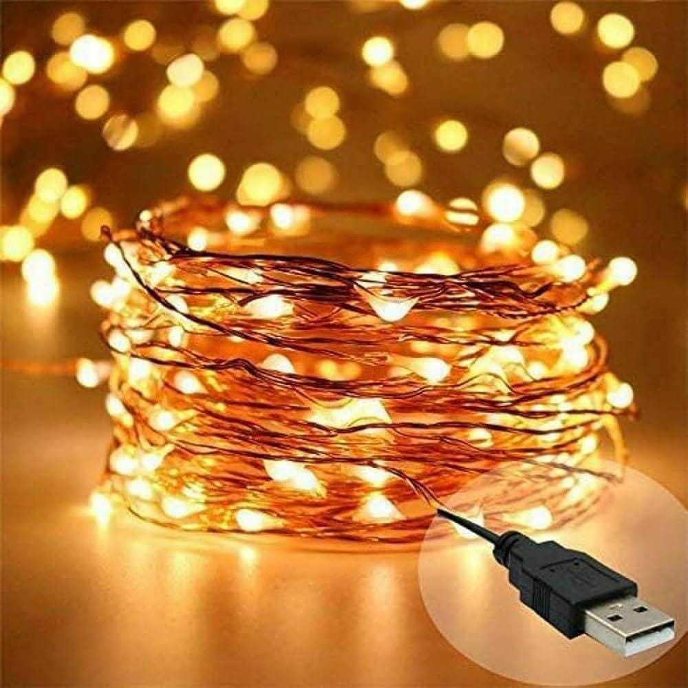 USB Electric 100 LED, 10 Meter Water Proof Starry Lights, Warm White Wine Bottles, Glass Twinkle Light Lamp, Battery Operated Starry Fairy Lights