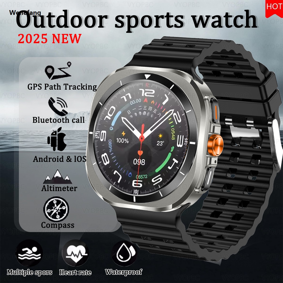 Wenefang 2025 New Z7 Ultra GPS Men's Smart Watch 1.52 inch AMOLED Always Portable Display IP68 Sport Track Bluetooth Call Sport Smart Watch