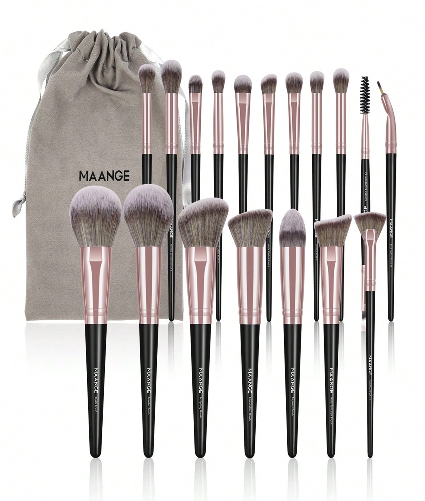 MAANGE 18pcs Professional Makeup Brush Set With Velvet Bag MAG5810