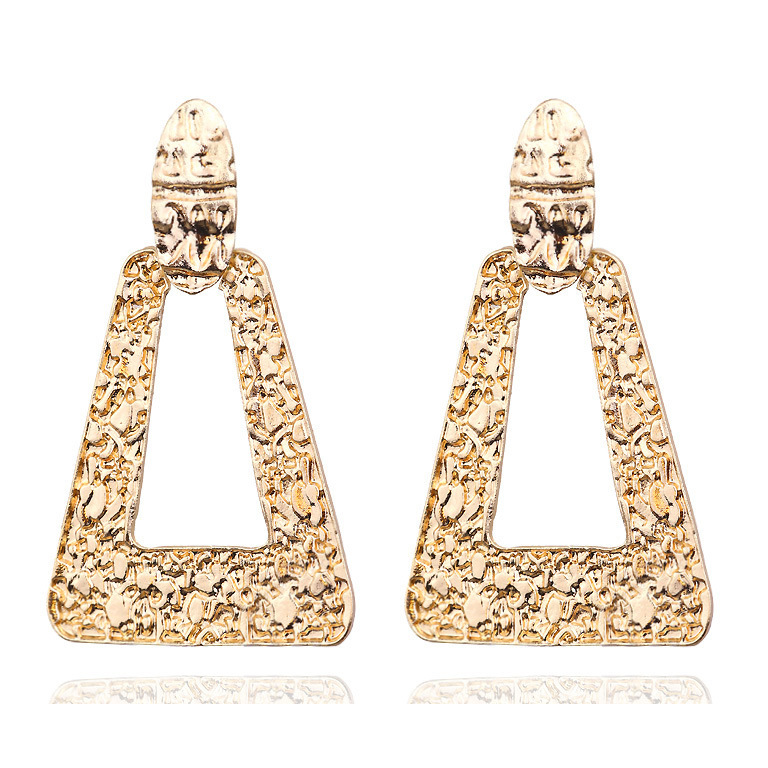 【Mega Sale】Fan Exaggerated Style Long Alloy Geometric Texture Personalized Retro for Women