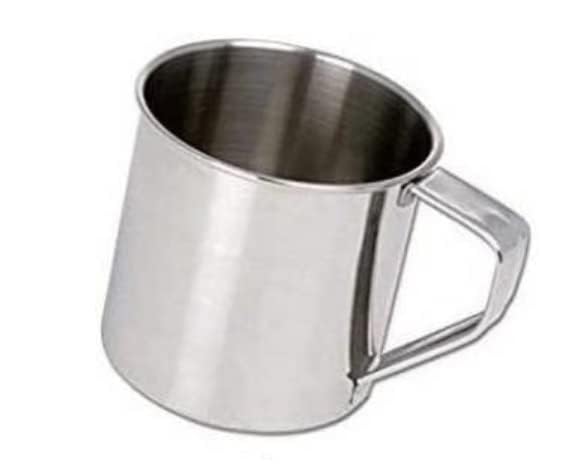 Stainless Steel Bathroom Mug 300 ml with Handle | Heavy Gauge Multipurpose Steel Mug for Bathroom, Kitchen, Camping & Outdoor Use | Silver., 1pcs
