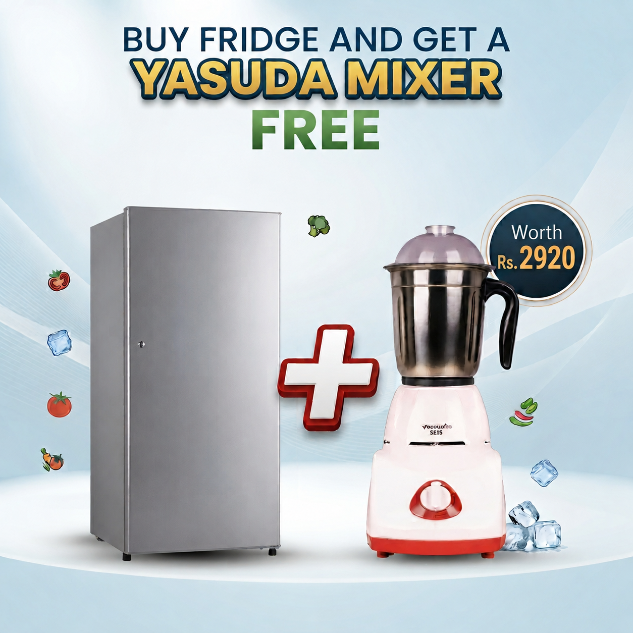 Samsung RR20C2412S8/IM Single Door 192L Refrigerator - Big Digital+ Free Yasuda Mixer