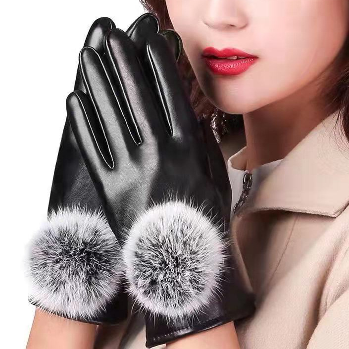 Free Size 1 Pair Motorcycle Scooter Women Skiing Gloves Thickened Warm Reflective Touch Screen Windproof Bike Gloves for Winter (Best Gift For Girlfriend - Waterproof - Windproof)