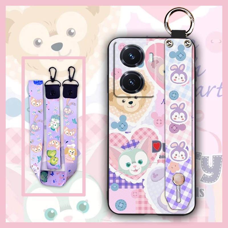 Shockproof Cartoon Phone Case For VIVO Y77 5G China/IQOO Z6 Lite 5G protective ring Anti-knock Durable Fashion Design