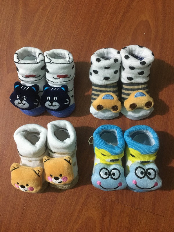 Combo 2 Pairs Baby Grip Cotton Anti Slip Socks