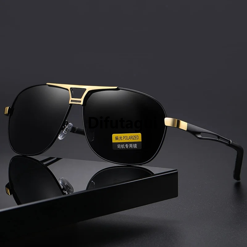 Difutagui Sales promotion Male Vintage Black Pilot Sunglasses Luxury Men's Polarized Sunglasses Driving Sun Glasses for Men Women Brand Designer Eyewear