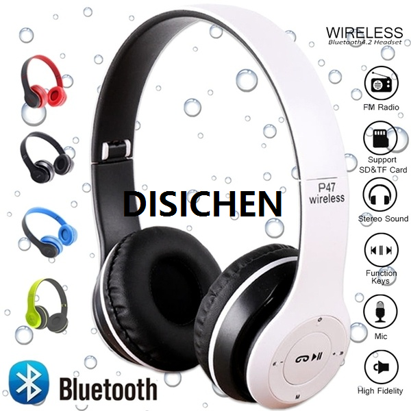 DISICHEN P47 Bluetooth Headphone Wireless Headband Earphone Hands Free Music Headset With MF/TF (Features i7s i11 i12 i15 S530 XB450 Solo) 190219471 STYLES-CMB (PVT) LTD Original