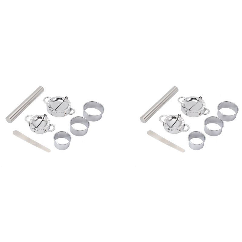 NAMUNY 14 Pack Stainless Steel Easy Pie Ravioli Empanadas Press Mold,Pierogi Cutter Wrappers Pastry Making Tools