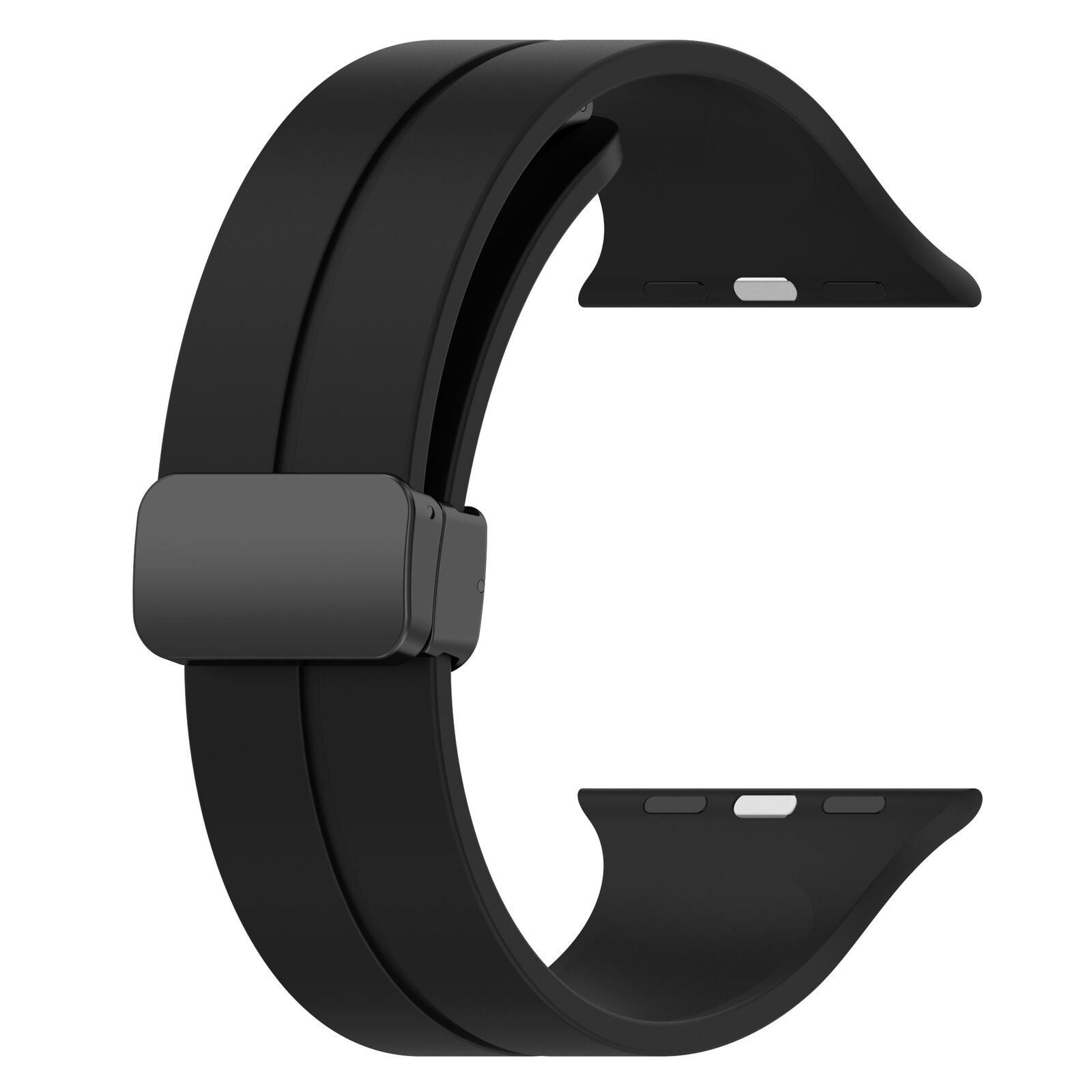 Magnetic Folding Buckle Silicone Strap Band For Apple Watch Ultra/SE/Series 5-8 49mm