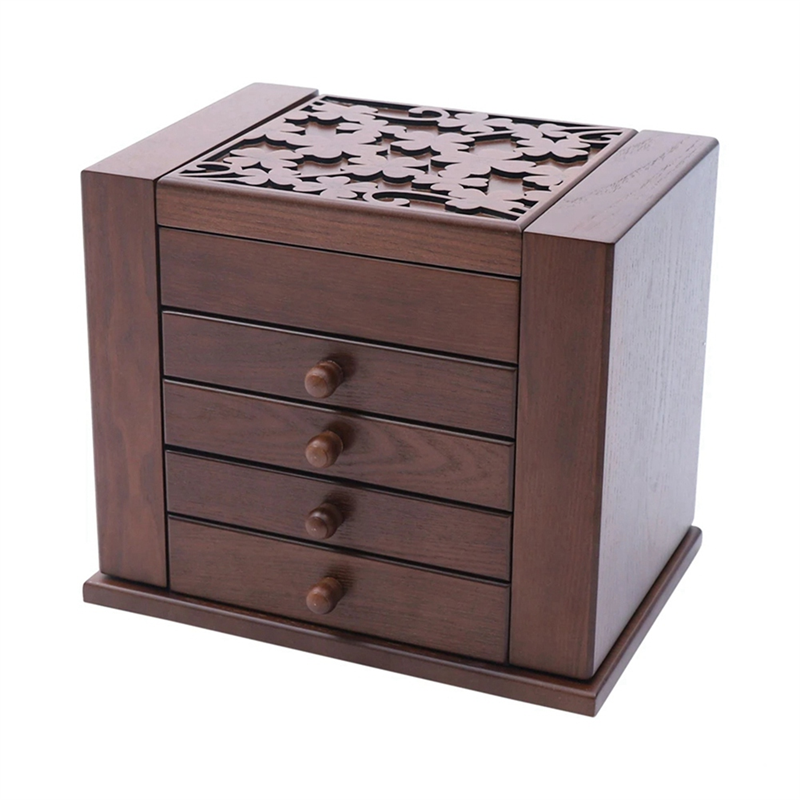 ARELENE 5-Layer Retro Drawer-Style Jewelry Storage Cabinet Desktop Makeup Mirror Jewelry Storage Multi-Layer Jewelry Storage Box