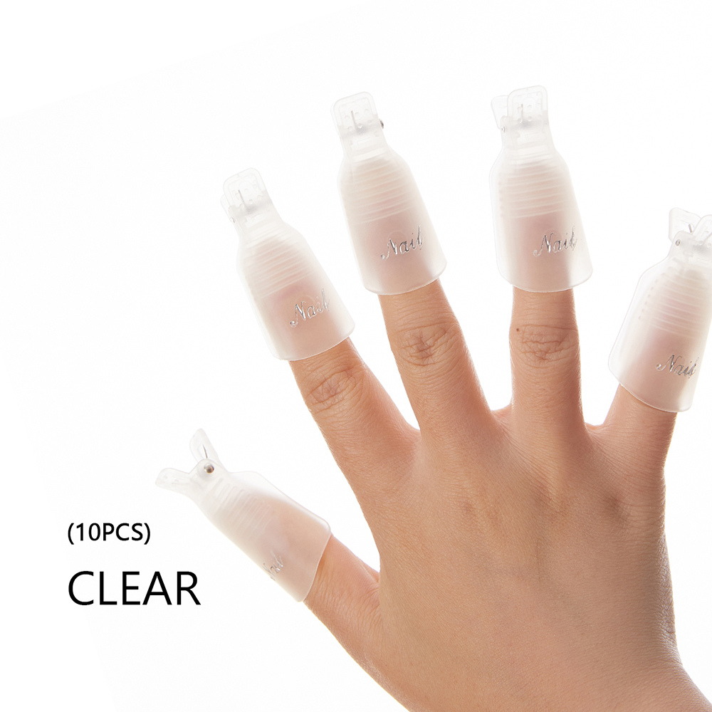 Portable 10 Pcs/bag Colorful Acrylic Manicure UV Gel Polish Soak off Wrap Soak Off Cap Clips Nails Cleaning Nail Art Tools
