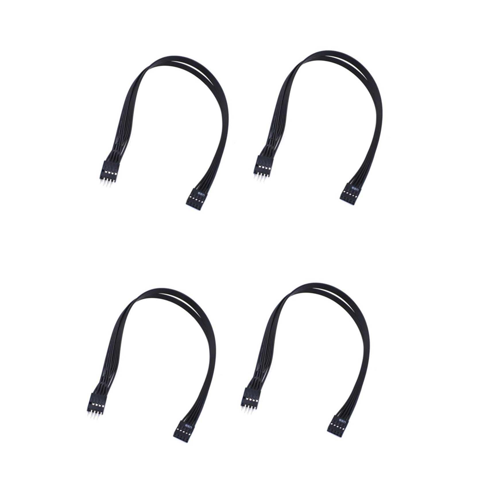 fasdaga Mainboard 9Pin USB 2.0 Male to Female Extension Data Cable Cord Wire Line 30cm USB Extension Cable, 4 Pack
