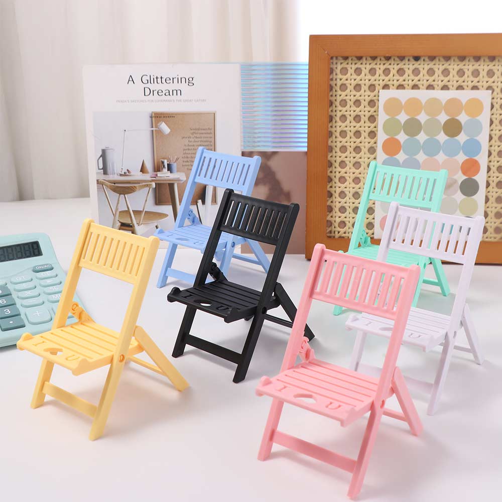 Cellphone Lazy Stand Plastic Cellphone Stand Folding Multi-functional Chair Shape Phone Holer Cartoon Portable Cell Phone Bracket Girl Student
