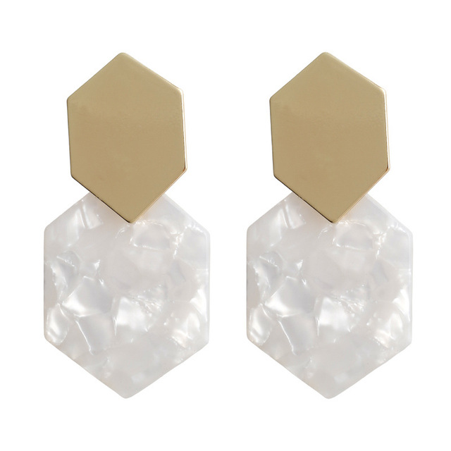 【Happy LifeStore】Statet Resin Acrylic Drop Earrings colorful Earing Metal Gold Geometric Fashion Jewelry 2023 New