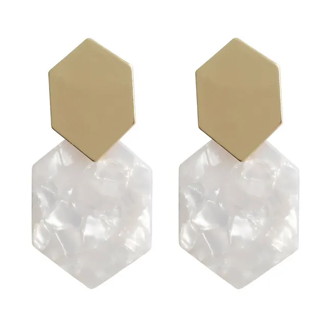 【Happy LifeStore】Statet Resin Acrylic Drop Earrings colorful Earing Metal Gold Geometric Fashion Jewelry 2023 New