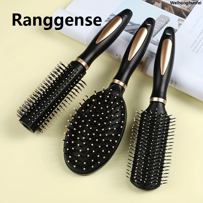 WeihonghunfeiLuxury 3pcs Anti-Static Air Cushion Hair Brush Set, Plastic Material, Hair-Friendly Detangling Combs for All Hair Types, Ideal for Home and Salon Use Sales promotion