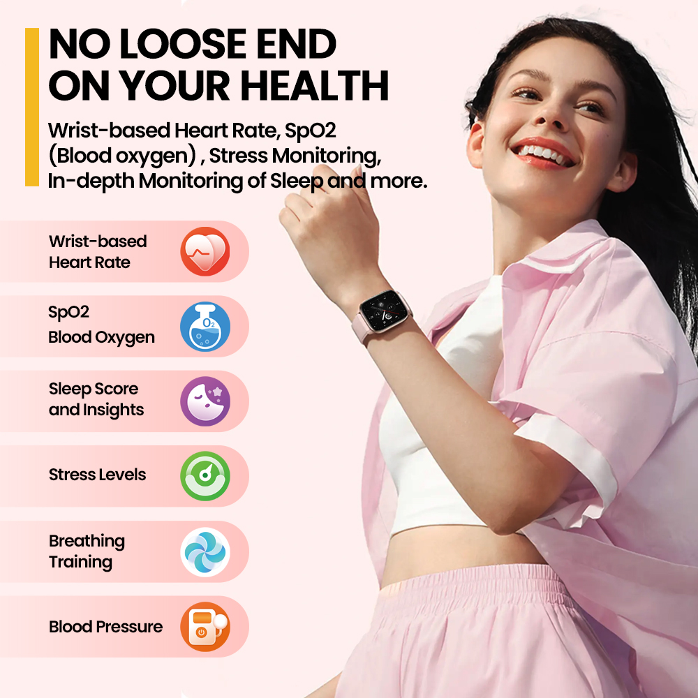 Linman New Zeblaze GTS 3 Voice Calling Smart Watch Ultra-big 2.03'' HLuxury D Screen 24H Health Monitor 100+ Sports Modes 200+ Watch Faces