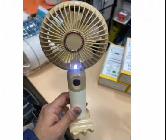 ElectraByte Cute USB Rechargeable Portable Mini Fan with Stand - 3 Speed Handheld Low Noise Fan for Office, Study, Makeup & Home Use)