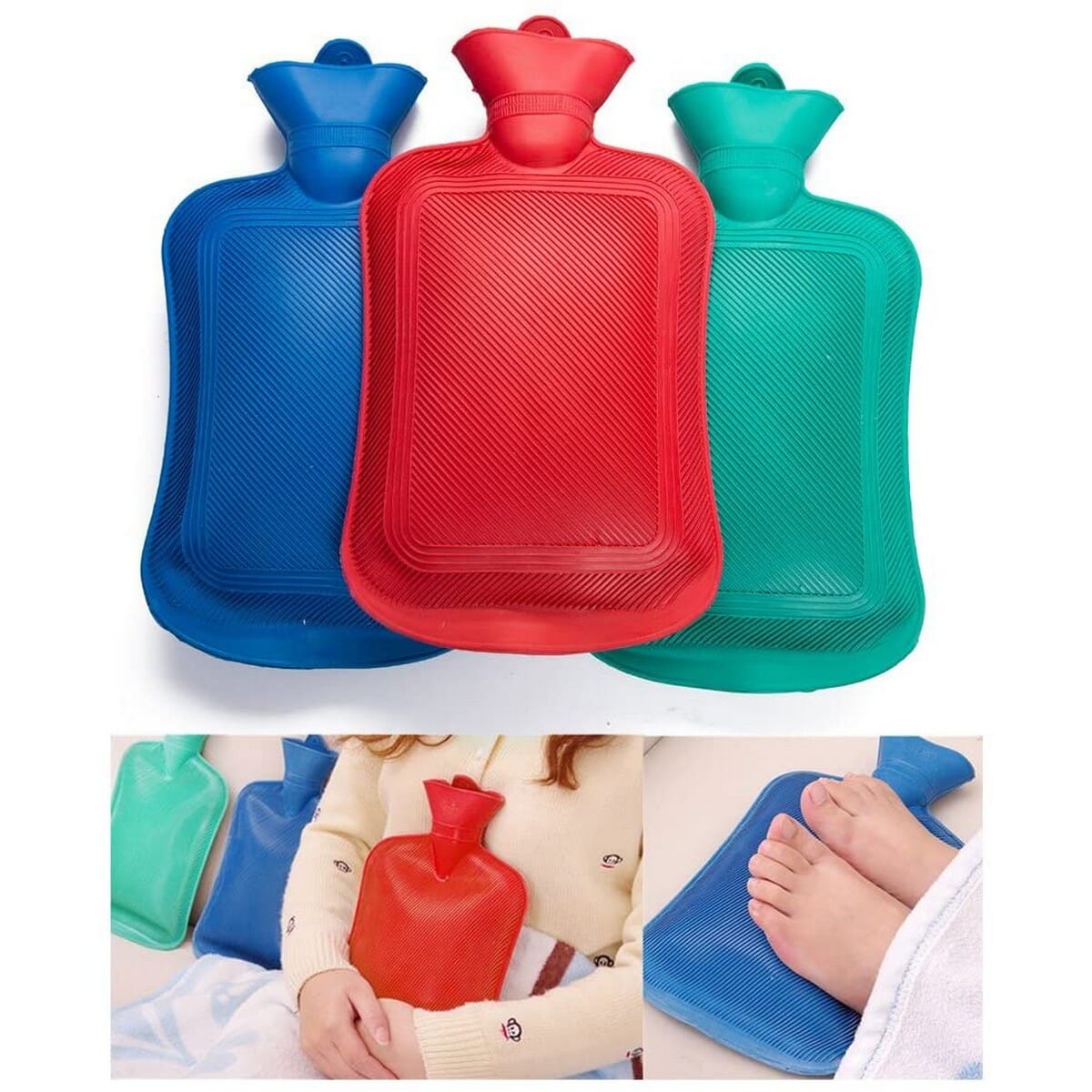 1 Rubber Heat Water Bag Hot Cold Warmer Relaxing Bottle Bag Therapy Winter Thick