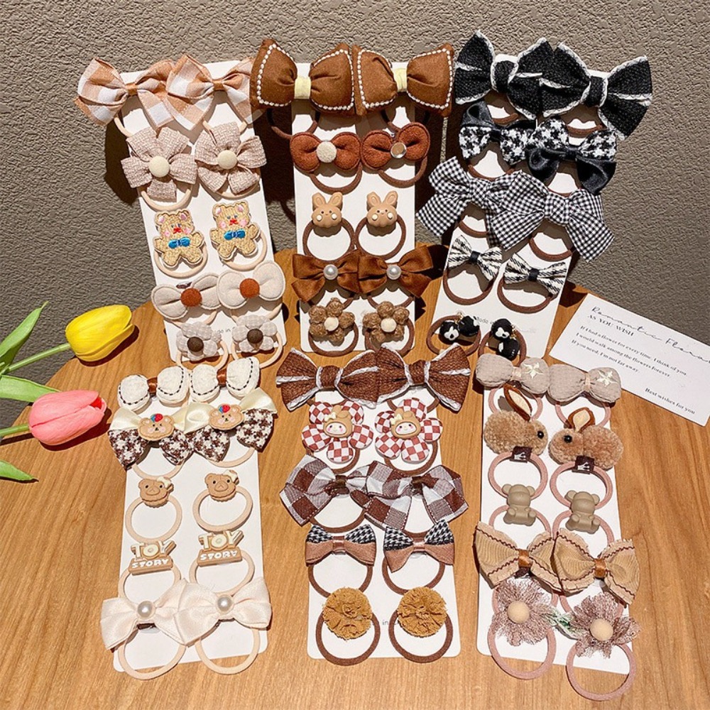 10pcs High Quality Cute Hair Ropes Sweet High Elastic Rubber Bands Headwear Flower Headbands for Kids