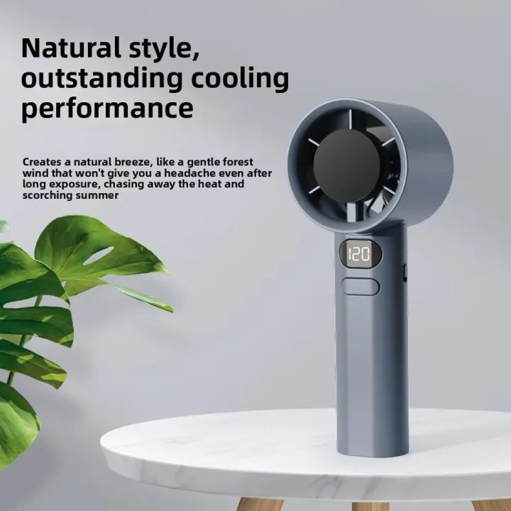 ElectraByte Chiso Fan For Summer | Portable High Speed Digital Handheld Fan | USB Rechargeable Turbo Mini Fan with 120 Speed Levels 1800mAh Battery Lightweight Travel Fan for Outdoor Makeup Camping Home And Office (Random Color)