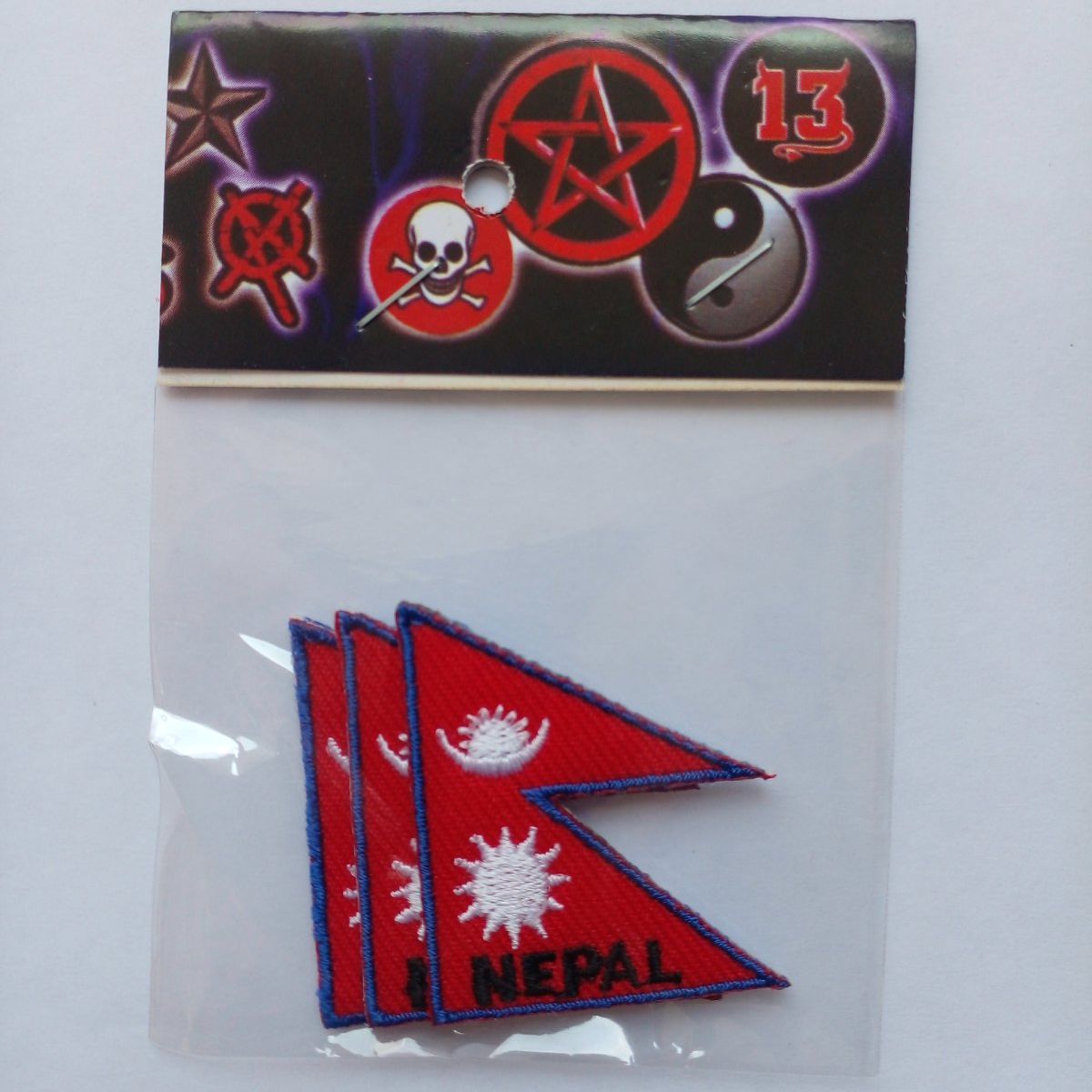 Nepal Flag Iron on Metal Fashion Embroidery Diy Patches For Clothing/Shoes/Bags