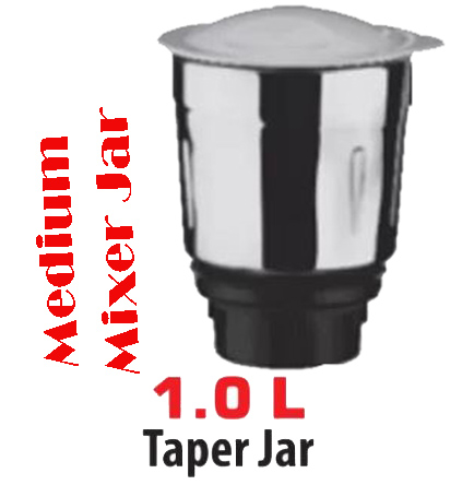 Mixer Grinder Medium Jar 1 Liter fits all Brands 4 blades - Steel