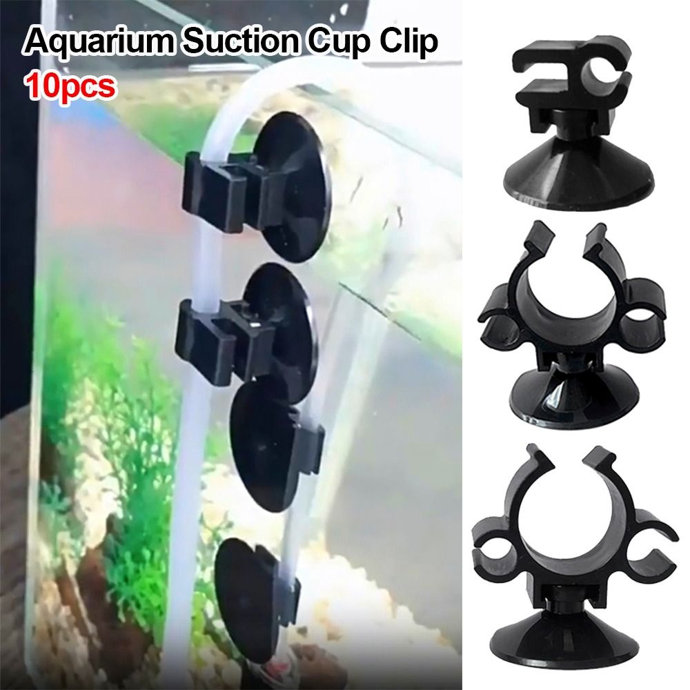 10Pcs New 6/16/20mm Aquarium Suction Cup Clip ABS Plastic Rubber Double Head Double Clip Oxygen Tube Clip Strong Suction Fixation Wire Organizer Clip for Oxygen Tube Hose Pump
