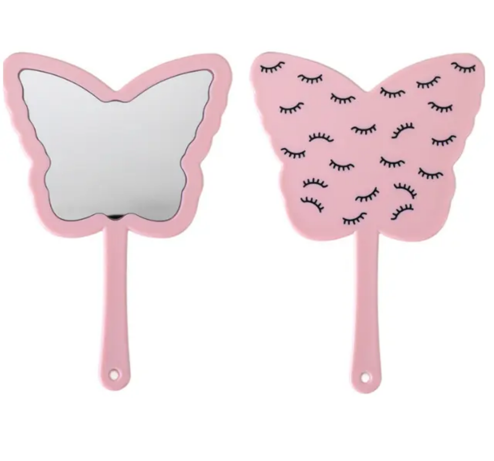Cute Eyelash Mirror for Professionals Stainless Steel Multifunction Checking Bowknot Shape Lash Mirror Eyelashes Extension Beauty Makeup Portable Mirror