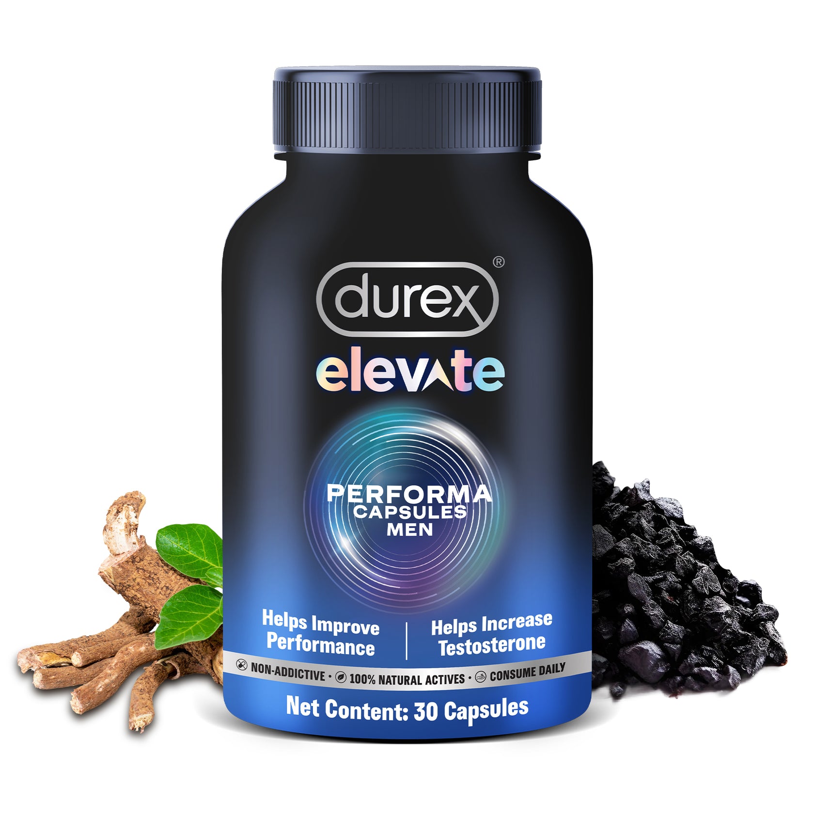 Durex Elevate Performa Shilajit for Men | 30 Ready-to-Eat Capsules | Premium Shilajit for Performance & Vitality | From Haatbazar | Haat bazar | Haatbazaar | Hatbazar