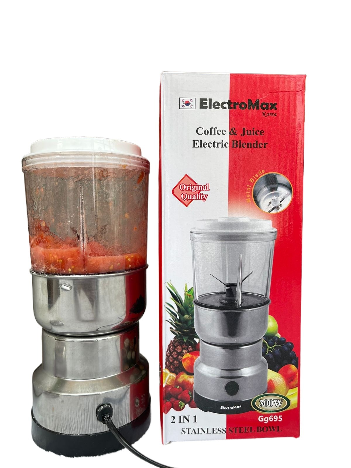 Electromax Stainless Steel 2 In 1 Multipurpose Portable Mini Mixre Grinder