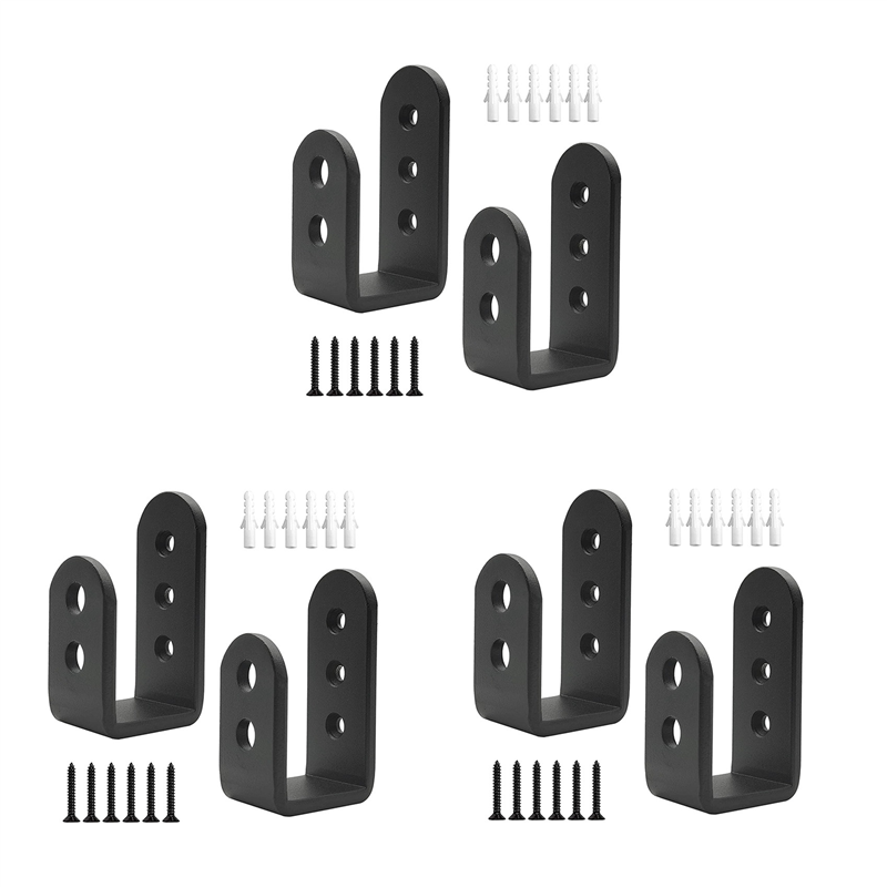 6 Pack Door U Brackets Open Bar Security Door Brackets for Home,Garage Door Reinforcement Fits 2X4 Boards
