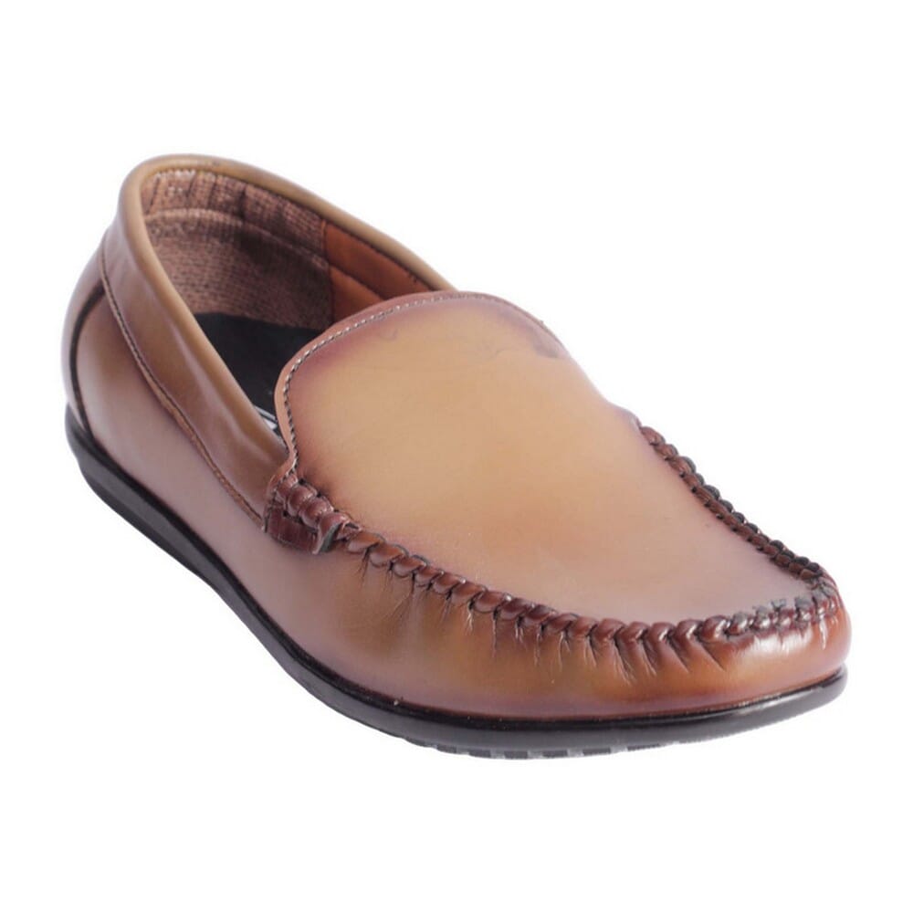 Sunrise Light Brown Design Loafer Leather Shoe For Men