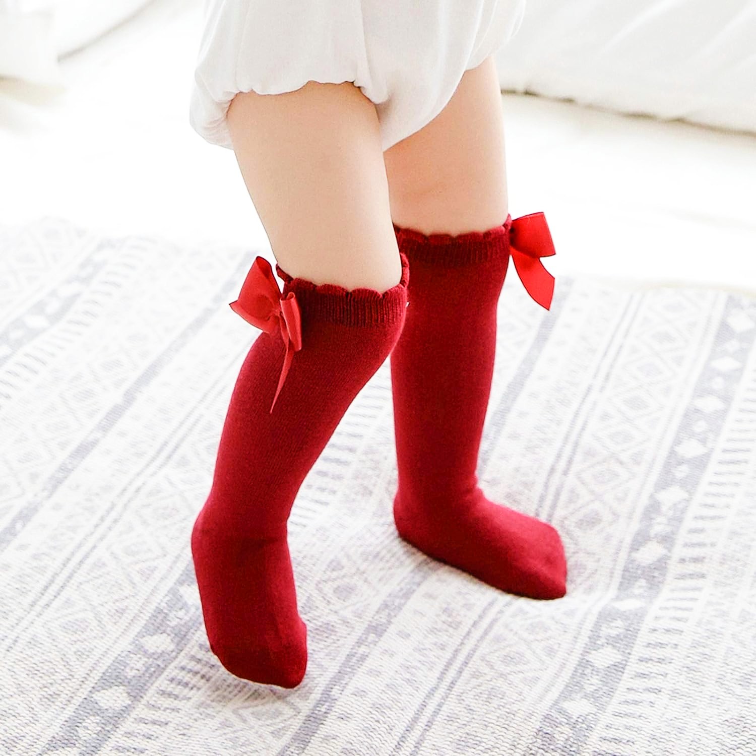Baby Girls Cotton Long Stockings for Infants and Toddlers