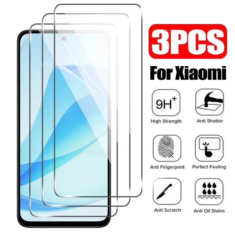 3Pcs Tempered Glass for Xiaomi Redmi 12 12c 13C 5G 13R Redmi 8 8A 9A 9 9C 9T 10 4G 10C 10X Full Cover Screen Protector Film