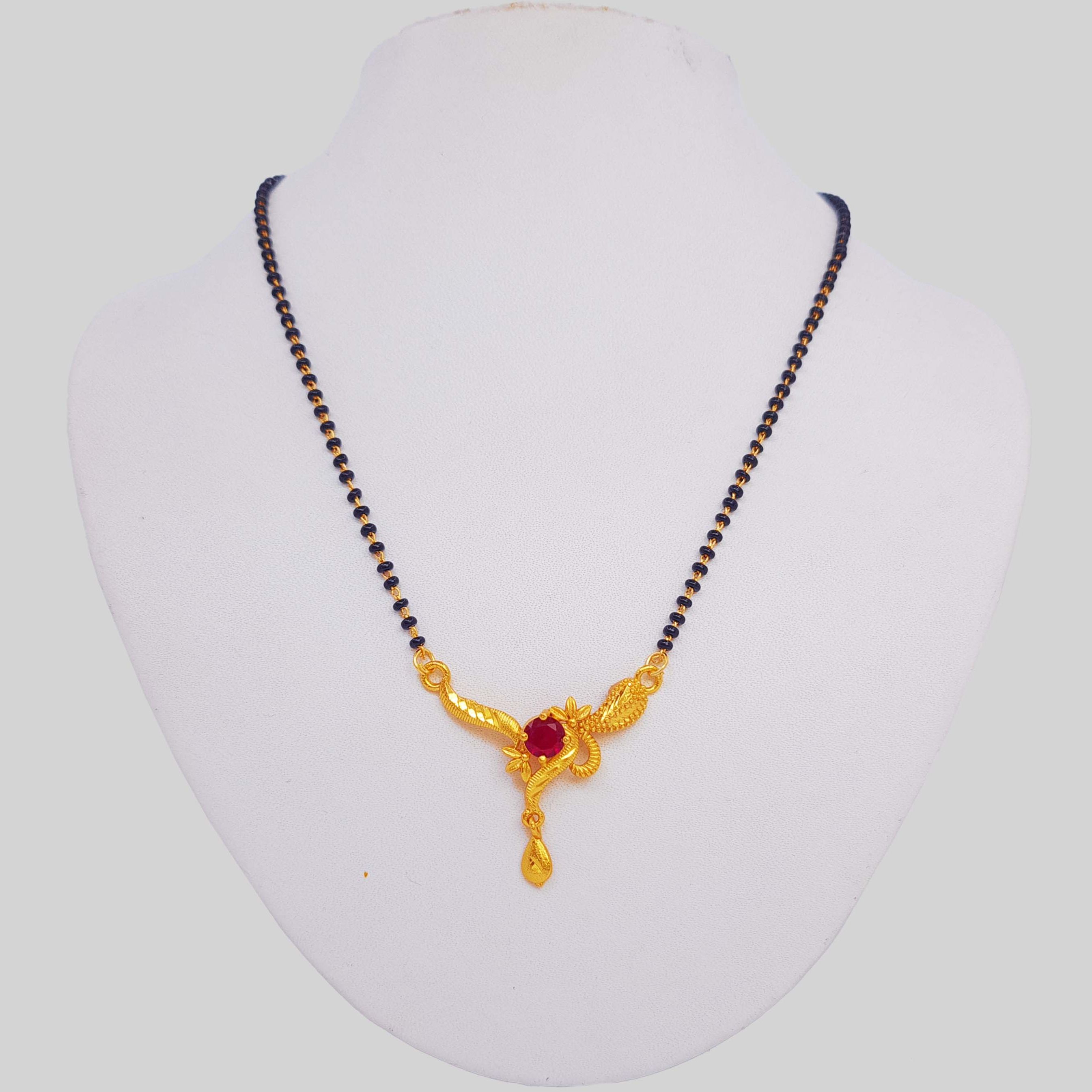 Gold Plated Pendant Mangalsutra For Married Women | Locket Mangalsutra New Design Necklace Behuli Design Mangalsutra For Wedding Indian Mangalsutra Nepali Design Mangalsutra Nepali Mangalsutra Simple Mangalsutra Gold Looking Mangalsutra Designs For Women