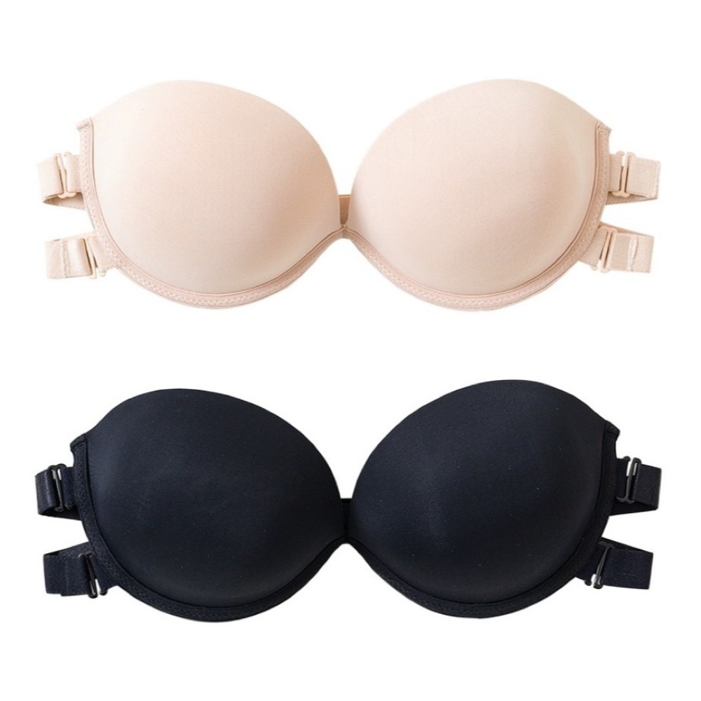 Thin Widen Strapless Bra Women Underwear Removable Shoulder Strap Wedding Bra Lingerie Gathered on Top Invisible Bra Vest Skirt Dress