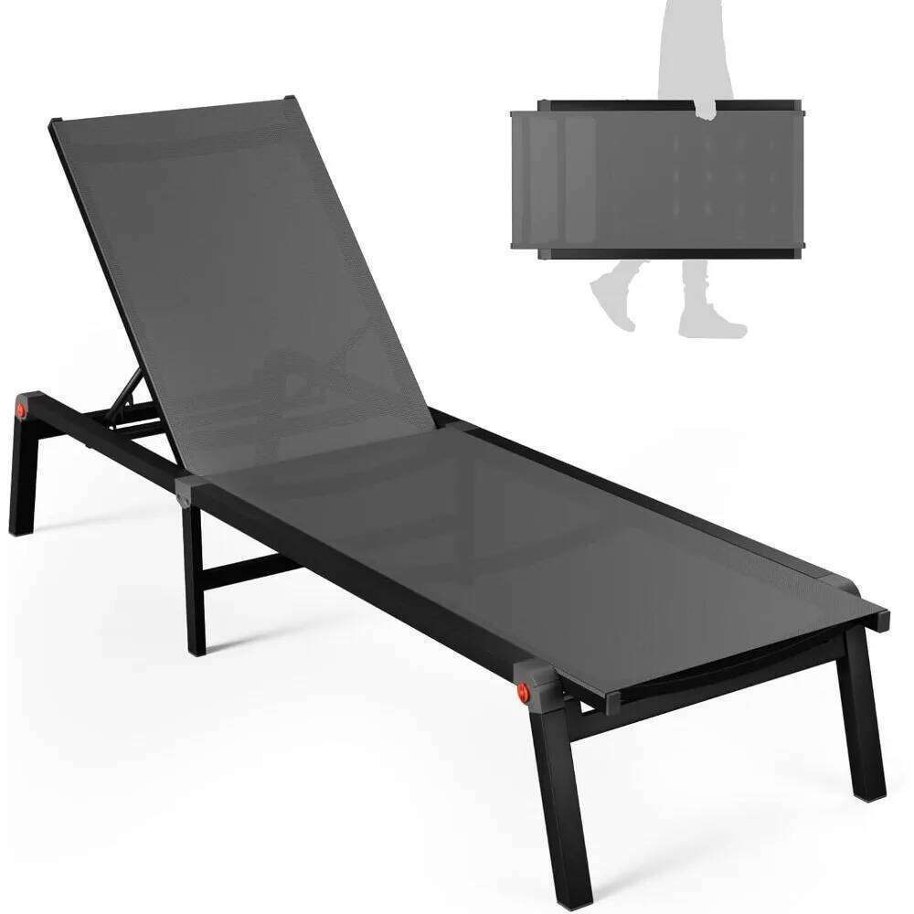 Chair Aluminum Chaise Foldable Patio Outdoor Adjustable Recliner Pool Lounge Full Flat Tanning Smart Choice