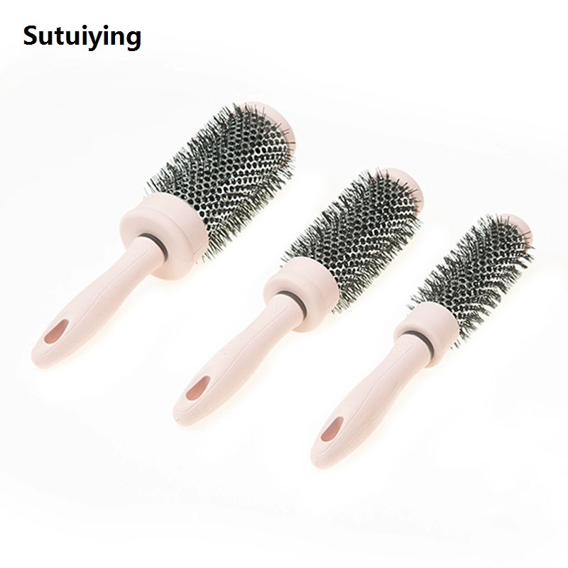 Sutuiying 1pc/ pink round comb for untangling, straight New curls and other hair types ideal for travel