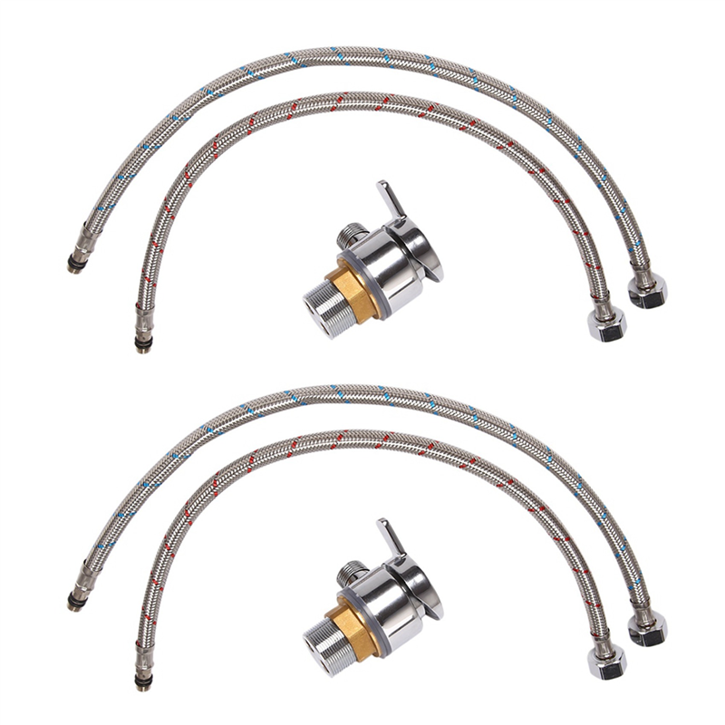 JINMY 2X Shower Hose Valve Shower Faucet Hot & Cold Water Thermostatic Mixer Mixing Valve Suitable for RV and Yachts