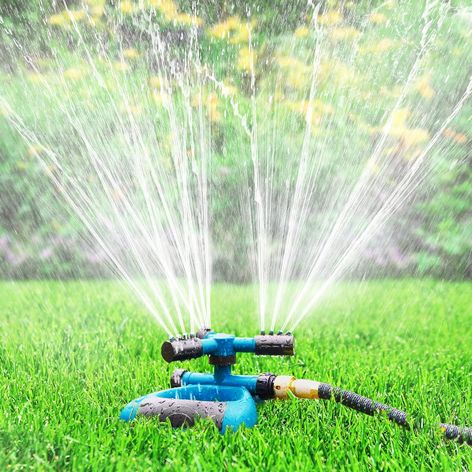 Automatic 360 Degree Rotating Adjustable Round 3 Arm Lawn Water Sprinkler For Watering Garden