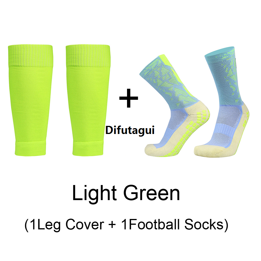 Difutagui Elastic 1 Set New High Football Shin Guards Socks Leg Coveradult Profesional Youth Outdoor Sports Non-slip Running Cycling Soccer Socks